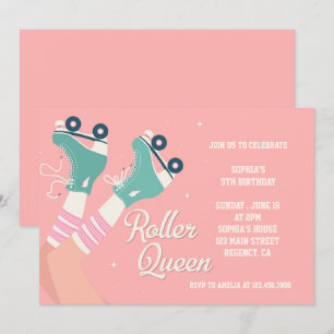 Roller Queen Retro Birthday Einladung