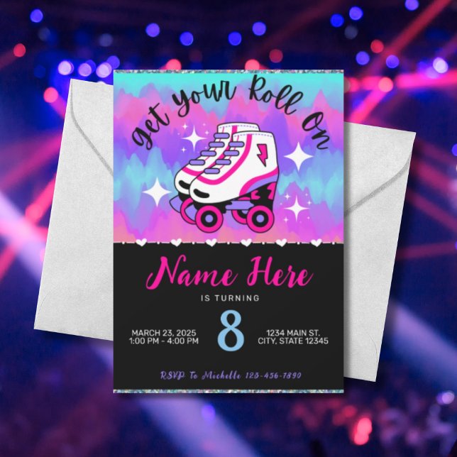 Roller Rink Skaten Birthday Party Einladung (Von Creator hochgeladen)