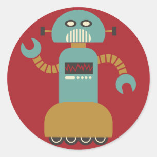 Roller-Roboter-Rundaufkleber Runder Aufkleber