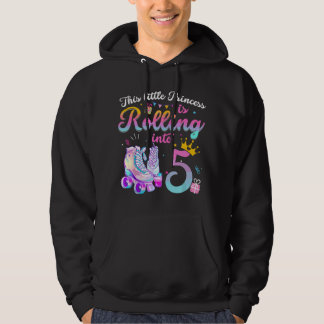 Roller Skate 5th Birthday 5 Year Old Girl Party Ou Hoodie