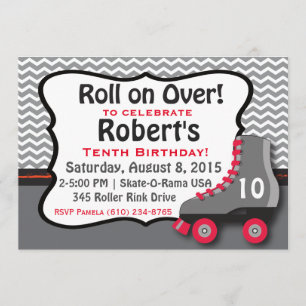 Roller Skate Anniversaire Fête Invitation