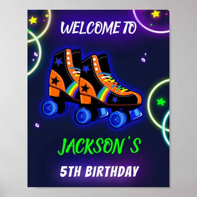 Roller Skate Begrüßungszeichen Party Boy sk8 Poste Poster (Vorne)