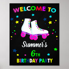 Roller Skate Begrüßungszeichen Party Skaten Poster