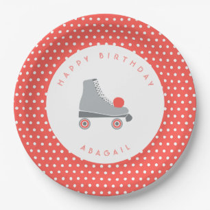 Roller Skate Dot - Korallen Pappteller