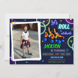 Roller Skate Einladung Foto Junge Sk8 Einladung