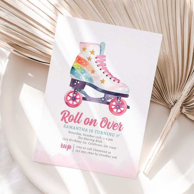 Roller Skate Girl Anniversaire Fête Invitation (Créateur téléchargé)