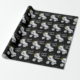 Roller Skate Graduation Party Skaten Rink Black Geschenkpapier