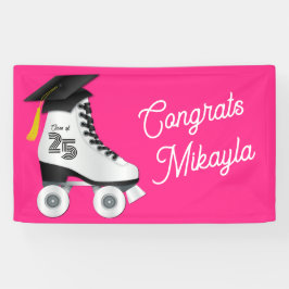 Roller Skate Graduation Party Skaten rosa Rosa Banner