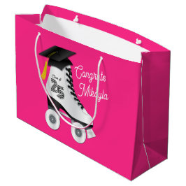 Roller Skate Graduation Party Skaten rosa Rosa Große Geschenktüte