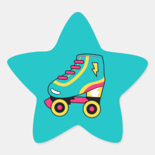 Roller Skate, Iconic 90er Spaß Retrostar Stern-Aufkleber
