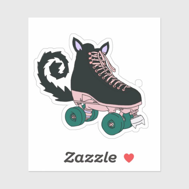 Roller-Skate-Katzenaufkleber Aufkleber (Blatt)