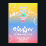 Roller Skate Kitten Kids Rainbow Birthday Party Einladung<br><div class="desc">Roller Skate Geburtstag Themenabende Party Einladungen mit niedlichen Kätzchen.</div>