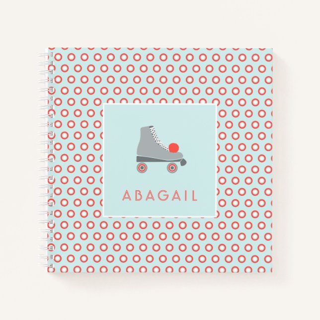 Roller Skate - Korallen Notizbuch (Vorderseite)