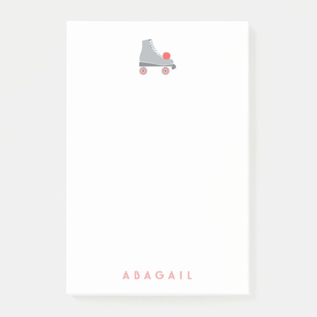 Roller Skate - Korallen Post-it Klebezettel (Vorderseite)