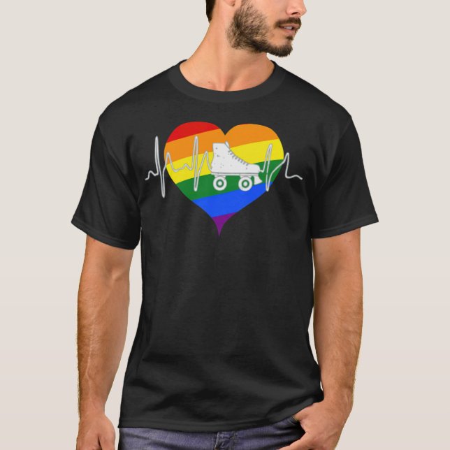 Roller-Skate LGBT-Stolz T-Shirt (Vorderseite)