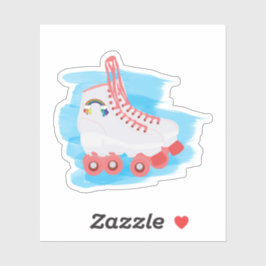 Roller-Skate mit Wasserfarbenspulenverschluss Aufkleber
