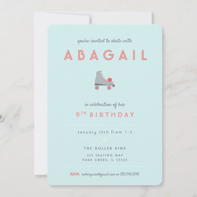 Roller-Skate-Party Einladung (Vorderseite)