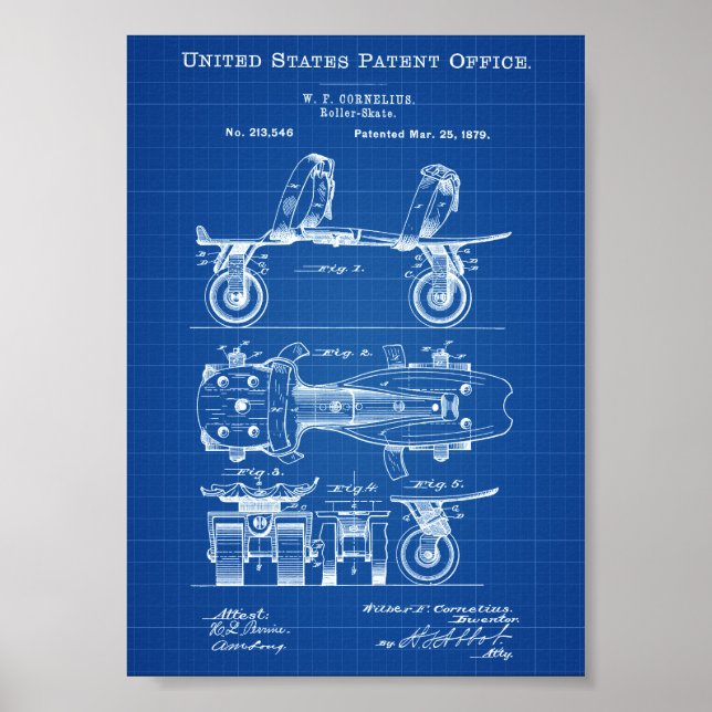 Roller Skate Patent - Roller Skate Art, Sportart Poster (Vorne)