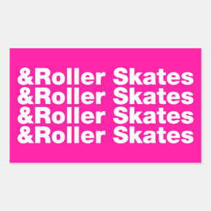 & Roller-Skate Rechteckiger Aufkleber