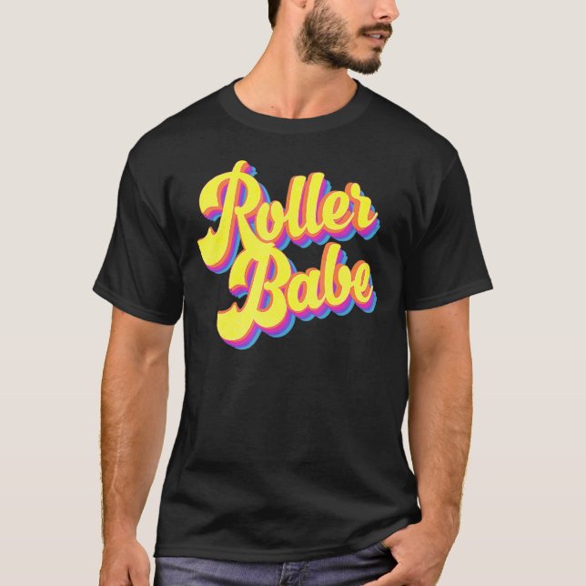 Roller Skate Retro 70er Derby Skater Babe Roller D T-Shirt (Vorderseite)