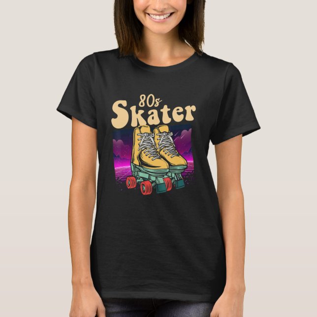 Roller-Skate Rollerskating Aighties Outfit 70er P T-Shirt (Vorderseite)