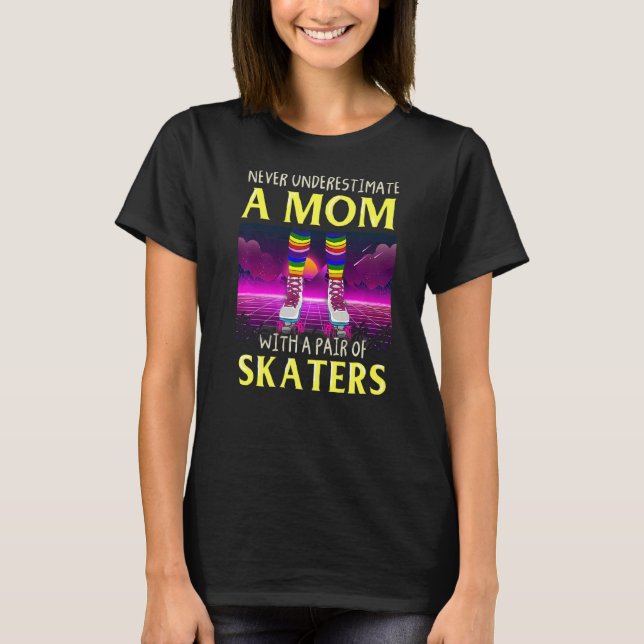 Roller-Skate Rollerskating Aighties Outfit 70er P T-Shirt (Vorderseite)