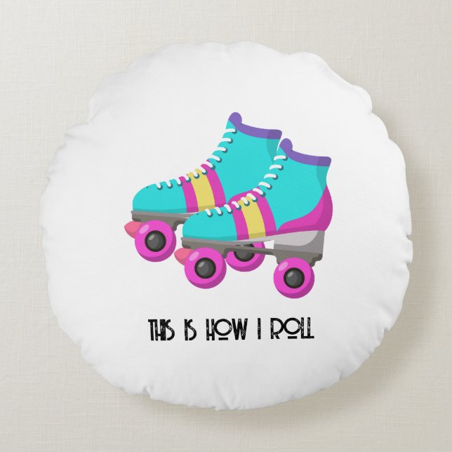 Roller-Skate Rundes Kissen (Vorderseite)