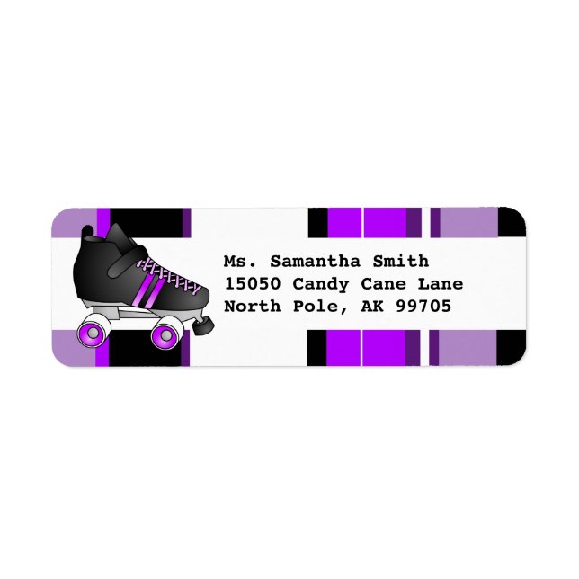 Roller Skate Schwarz und Lila Rücksendeadresse (Vorne)