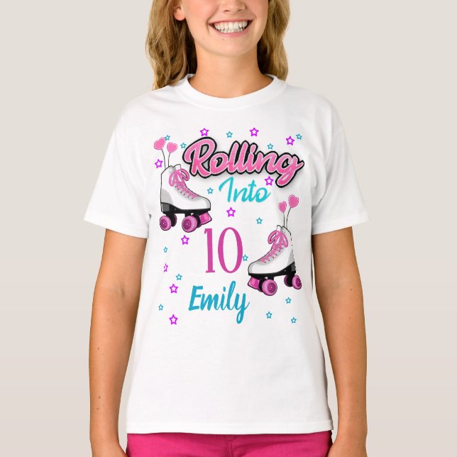 Roller Skate Skaten Custom Birthday MAtching T-Sh T-Shirt (Vorderseite)