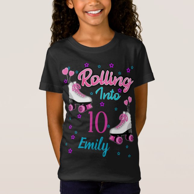 Roller Skate Skaten Custom Birthday MAtching T-Shirt (Vorderseite)