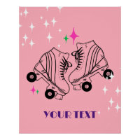 Roller Skate Skaten Pink Birthday Disco Party