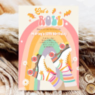 Roller Skate Skating Retro Groovy Birthday Party I Einladung