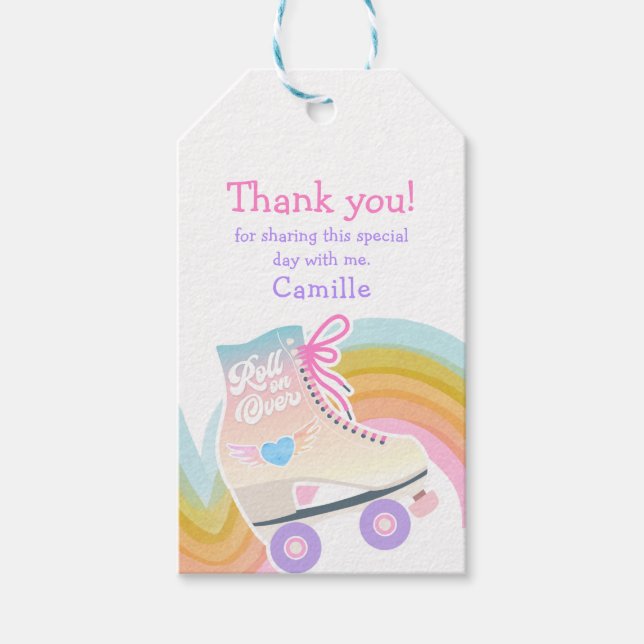 Roller Skaten Birthday Favor Geschenkanhänger (Vorderseite)