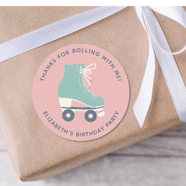 Roller Skaten Birthday Party Danke Runder Aufkleber