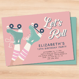 Roller Skaten Birthday Party Einladung