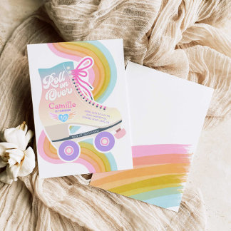 Roller Skaten Birthday Party Einladung