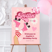 Roller Skaten Birthday Party Fotoparte Schild