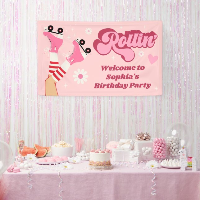 Roller Skaten Birthday Party Vinyl Banner (Party)