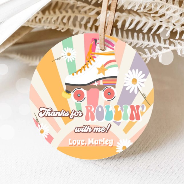 Roller Skaten Birthday Retro Skate Rollin Danke Geschenkanhänger (Von Creator hochgeladen)