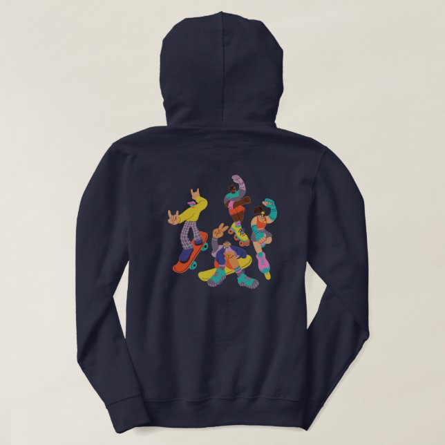 "Roller Skaten Club" Cartoon Skater Sweatshirt (Design Rückseite)