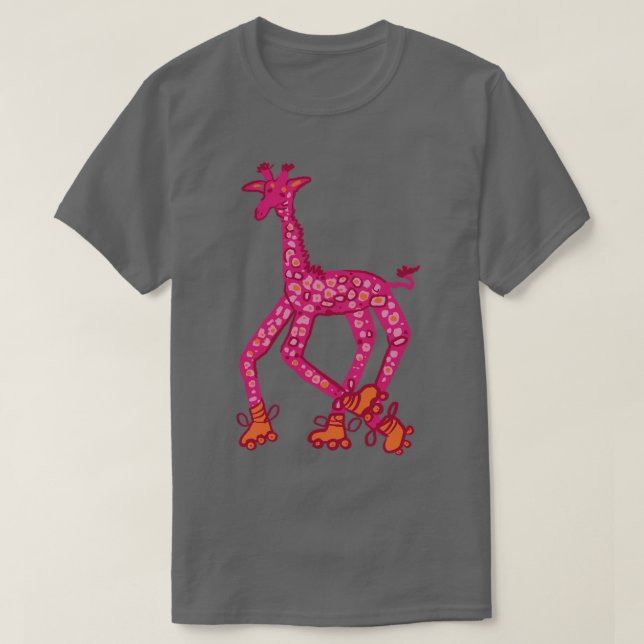 Roller-Skaten-Giraffe T-Shirt (Design vorne)