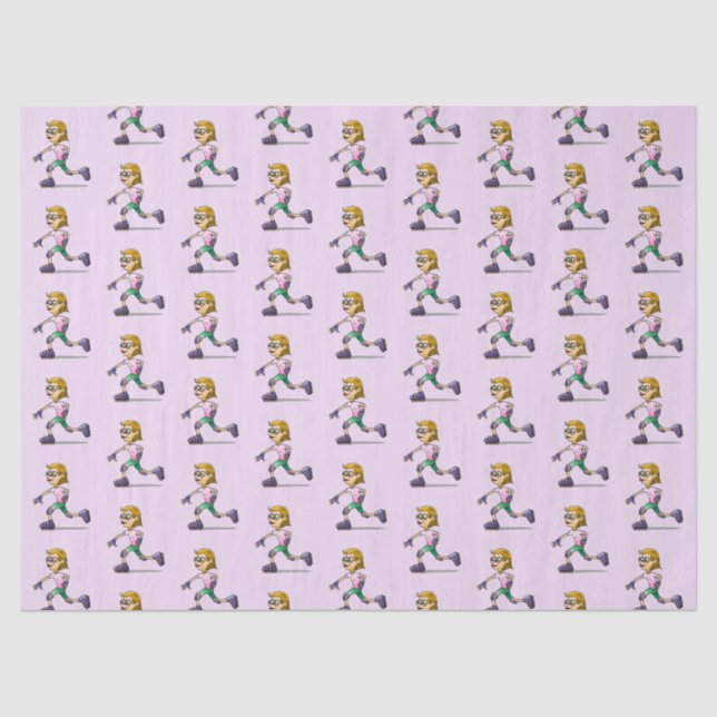 Roller Skaten Girl Pink Seidenpapier (Vorderseite)