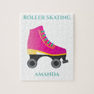 Roller Skaten Girl Puzzle mit Kindername.