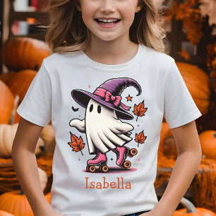 Roller Skaten Halloween Niedlich Ghost Personalisi T-Shirt