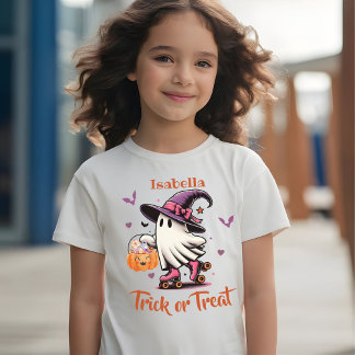 Roller Skaten Halloween Niedlich Ghost Trick oder T-Shirt