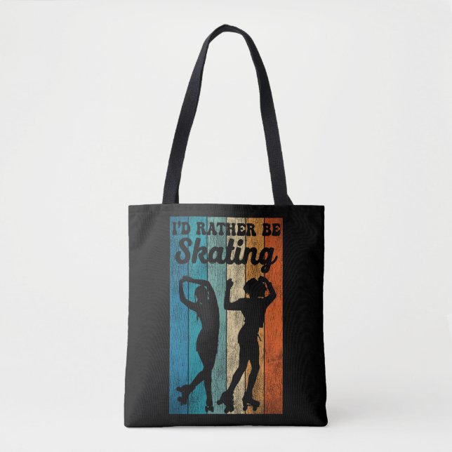 Roller Skaten, ich wäre eher Skaten 1970er Retro Tasche (Vorderseite)