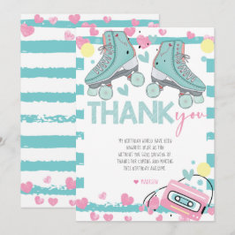 Roller Skaten Pastel Birthday Dankeskarte