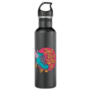 Roller Skaten Retro Vintage Rolle mit Edelstahlflasche