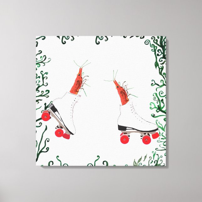 Roller Skaten Shrimps Wall Art Leinwanddruck (Vorderseite)