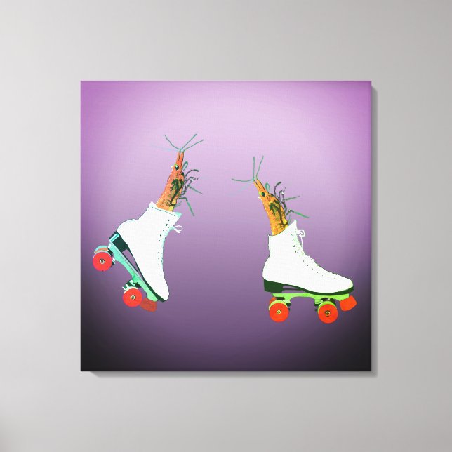Roller Skaten Shrimps Wall Art Leinwanddruck (Vorderseite)